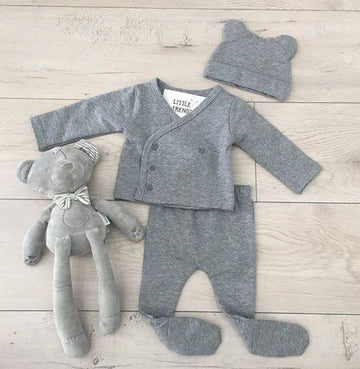 grey terry newborn set