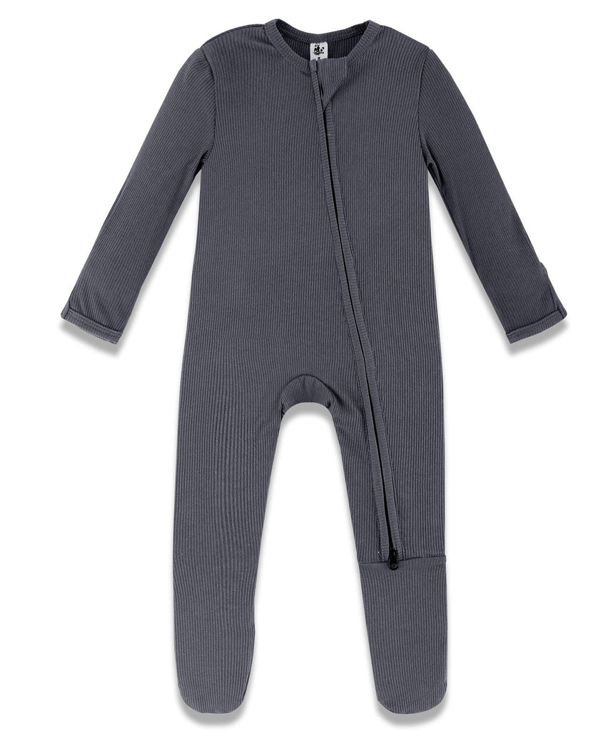 earth baby outfitters bamboo zip up footie CLAY